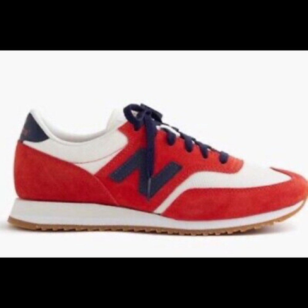 J.Crew x New Balance Red and Navy Sneakers